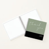 ミニマリストSAGE GREEN AND BLACK THANK YOU JOURNAL ノートブック (内部)