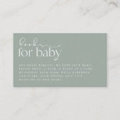 ミニマリストSage Green Baby Showerブックリクエスト エンクロージャーカード (正面)