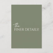 ミニマリストSage Green Bohoユニークの結婚詳細 エンクロージャーカード (裏面)