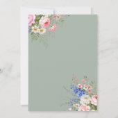 ミニマリストSage Green Boho Wildflower 結婚's 招待状 (裏面)