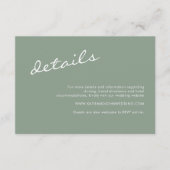 ミニマリストSage Green Script結婚の詳細 エンクロージャーカード (正面)