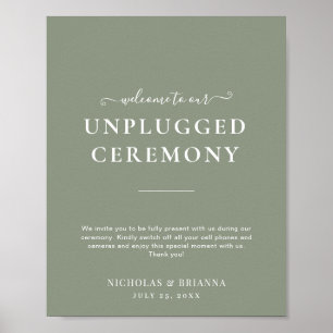 ミニマリストSage Green Unplugged Boho 結婚's ポスター
