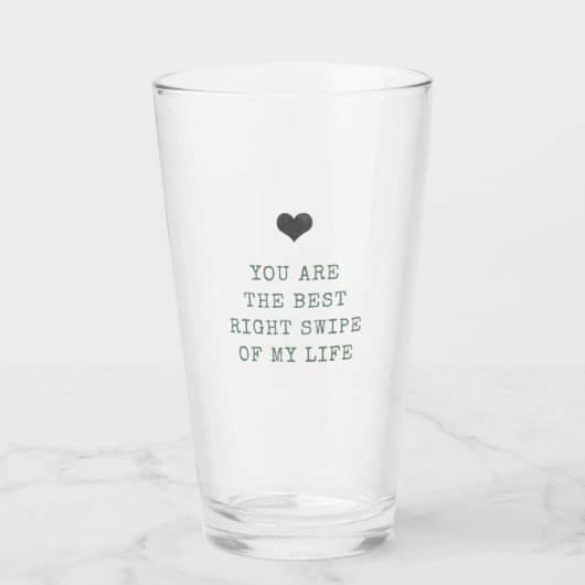 ミニマリストSage Green Valentine's Glass タンブラーグラス (正面)