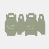 ミニマリストSage Green & White シンプル 結婚s フェイバーボックス (折り畳みなし)