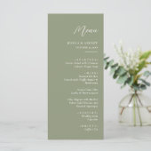 ミニマリストSage Green & White シンプル 結婚s メニュー (スタンド正面)