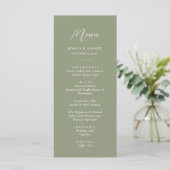 ミニマリストSage Green & White シンプル 結婚s メニュー (スタンド正面)