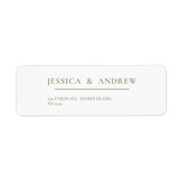 ミニマリストSage Green & White シンプル 結婚s ラベル