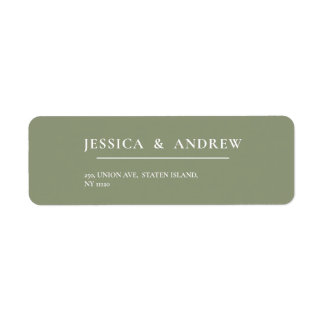 ミニマリストSage Green & White シンプル 結婚s ラベル