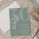 ミニマリストSage Thirty 30th Birthdayパーティー 招待状<br><div class="desc">このミニマルタイポグラフィ30歳の誕生日パーティの招待状は誕生日パーティーにモダン最適だ。シンプルデザインは、セージの背景にクラシックの白いフォントを備えている。任意の色でカスタマイズ可能保デザインとエレガント現状のまま、または独自のグラフィックとアートワークを追加してカスタマイズ。レイアウト、フォント、文字サイズの変更など、このデザインの高度なカスタマイズを行うには、上クリックの「」ボタカスタマイズンを使用してください。何か連絡質問があれば私に頼む！</div>