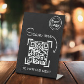 ミニマリストScan MeメニュービジネスロゴQRコードPed 台座サイン