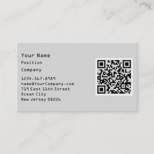 ミニマリストScannable Gray & Black Company 名刺 (正面)