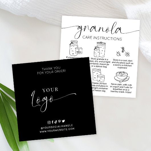 ミニマリストSour生地グラノーラの気に指示 スクエア名刺