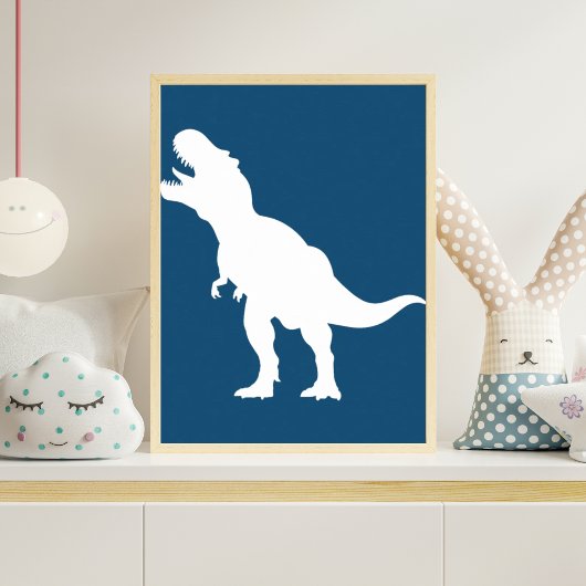ミニマリストT-Rex恐竜シルエット・ナーサリ―ウォール ポスター