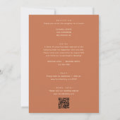 ミニマリストTerracottaすべて結婚の1つのQRコード 招待状 (裏面)