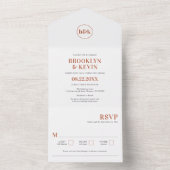 ミニマリストTerracottaすべて1つの結婚式の招待 オールインワン招待状 (内側)