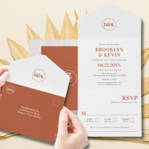 ミニマリストTerracottaすべて1つの結婚式の招待