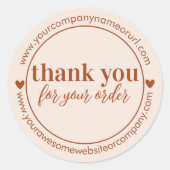 ミニマリストTerracottaビジネス顧客ありがとう ラウンドシール (正面)