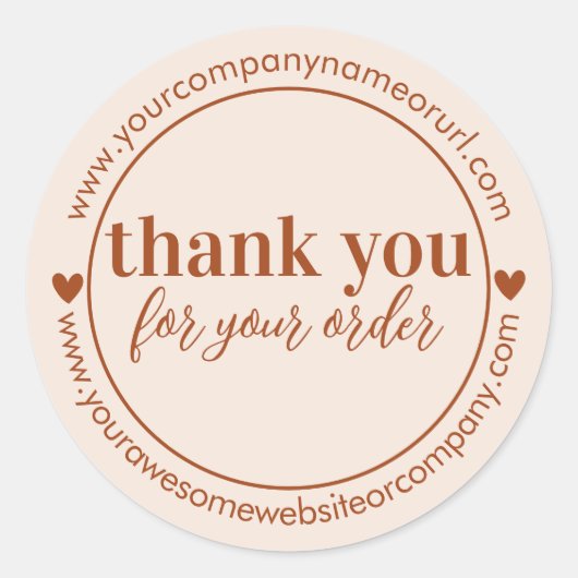 ミニマリストTerracottaビジネス顧客ありがとう ラウンドシール (正面)