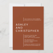 ミニマリストTerracotta孤立した名結婚前 招待状 (正面)