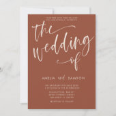 ミニマリストTerracotta書結婚道の 招待状 (正面)