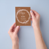 ミニマリストterracotta焼けた結婚式の日付を保存 チラシ (手)
