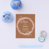 ミニマリストterracotta焼けた結婚式の日付を保存 チラシ (シングル)