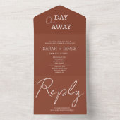 ミニマリストTerracotta白1日遠くに結婚の オールインワン招待状 (内側)
