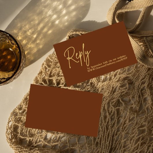 ミニマリストTerracotta Bohemian日付を保存RSVP エンクロージャーカード