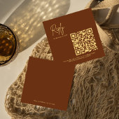 ミニマリストTerracotta Bohemian日付を保存RSVP エンクロージャーカード