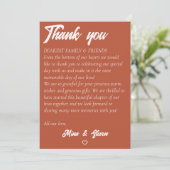 ミニマリストterracotta bohemian結婚の サンキューカード (スタンド正面)