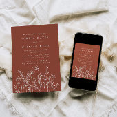 ミニマリストTerracotta Bohemian Photo 結婚's 招待状