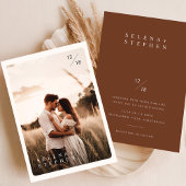 ミニマリストTerracotta Boho写真結婚ズ 招待状