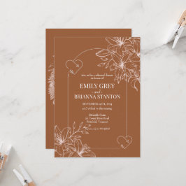 ミニマリストterracotta boho焼きリハーサルディナー 招待状