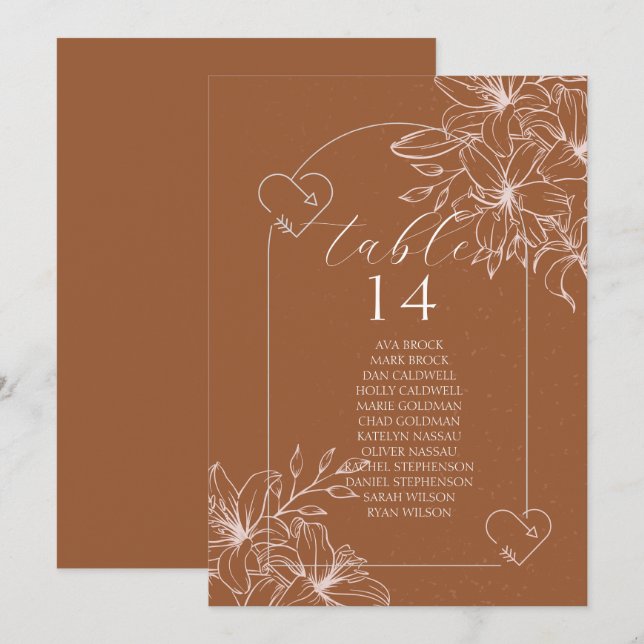 ミニマリストterracotta boho焼けたテーブル番号 (正面/裏面)