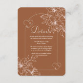 ミニマリストterracotta boho燃えたオレンジ結婚ズ エンクロージャーカード (正面)