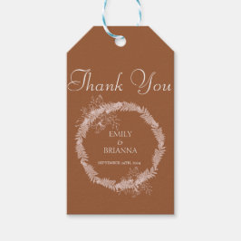 ミニマリストterracotta boho燃えたオレンジ結婚ズ ギフトタグ