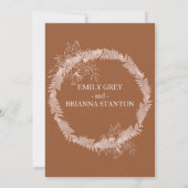 ミニマリストterracotta boho燃えたオレンジ結婚ズ 招待状 (裏面)