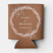 ミニマリストterracotta boho燃えたオレンジ結婚ズ 缶クーラー (正面)