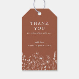 ミニマリストTerracotta Wildflower'結婚s Thank you ギフトタグ