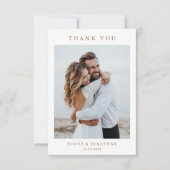 ミニマリストTerracotta Wildflower Photo 結婚's サンキューカード (正面)