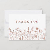 ミニマリストTerracotta Wildflower Photo 結婚's サンキューカード (正面)