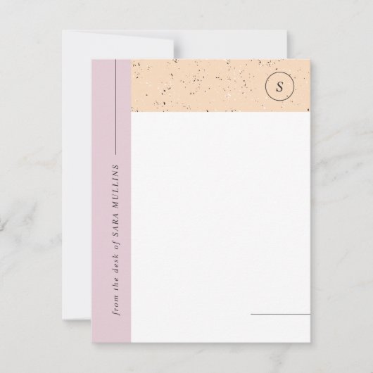 ミニマリストTerrazzo Monogram文房具 – 紫 案内状 (正面)