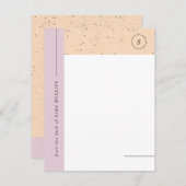 ミニマリストTerrazzo Monogram文房具 – 紫 案内状 (正面/裏面)