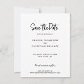 ミニマリストTweely日付の結婚写真を保存 案内状 (裏面)