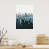 ミニマリストUrbanscape絵画の ポスター (キッチン)