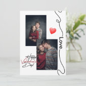 ミニマリストValentinesデイカップル2写真ハート シーズンカード (スタンド正面)