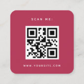 ミニマリストVivaマゼンタハートQRコードウェディングRSVP エンクロージャーカード (裏面)