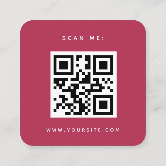 ミニマリストVivaマゼンタハートQRコードウェディングRSVP エンクロージャーカード (裏面)