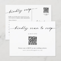 ミニマリストWebサイトRSVPバーコードエンクロージャポストカード