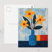 ミニマリストWhimsy花No.034 ポストカード (正面/裏面)